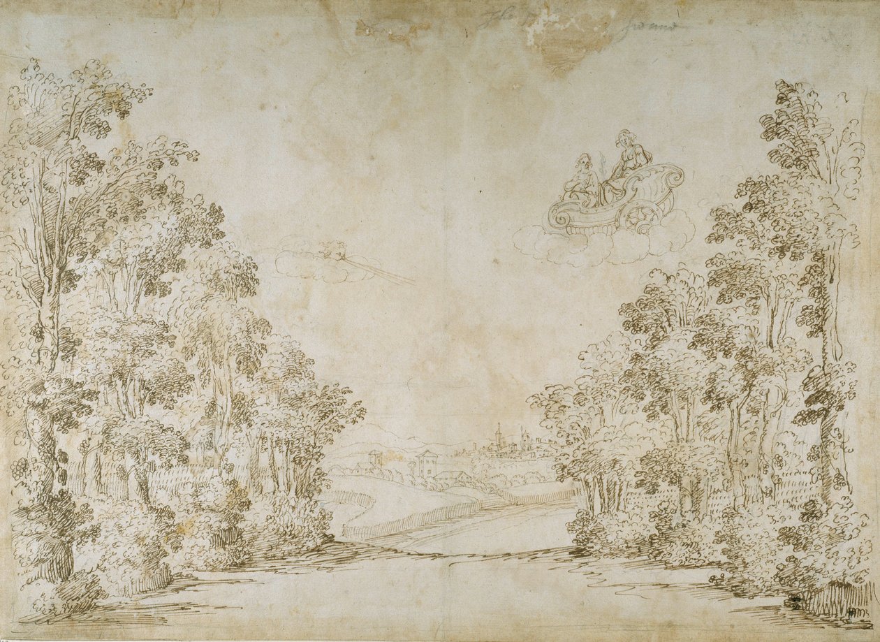 Et fredelig land (penn og blekk på papir) av Inigo Jones