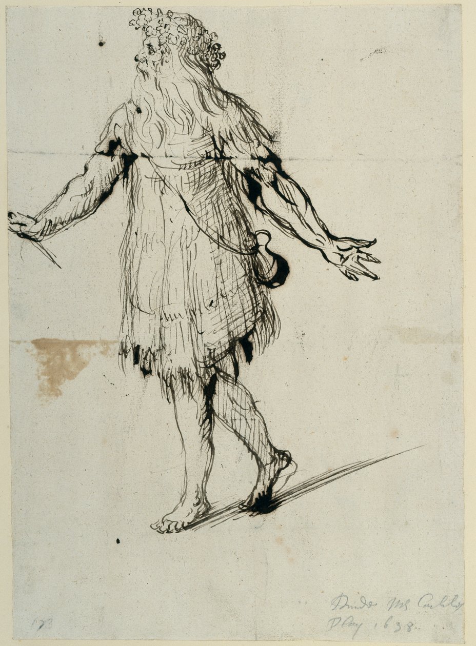 En druide, ca. 1638 (penn og blekk på papir) av Inigo Jones