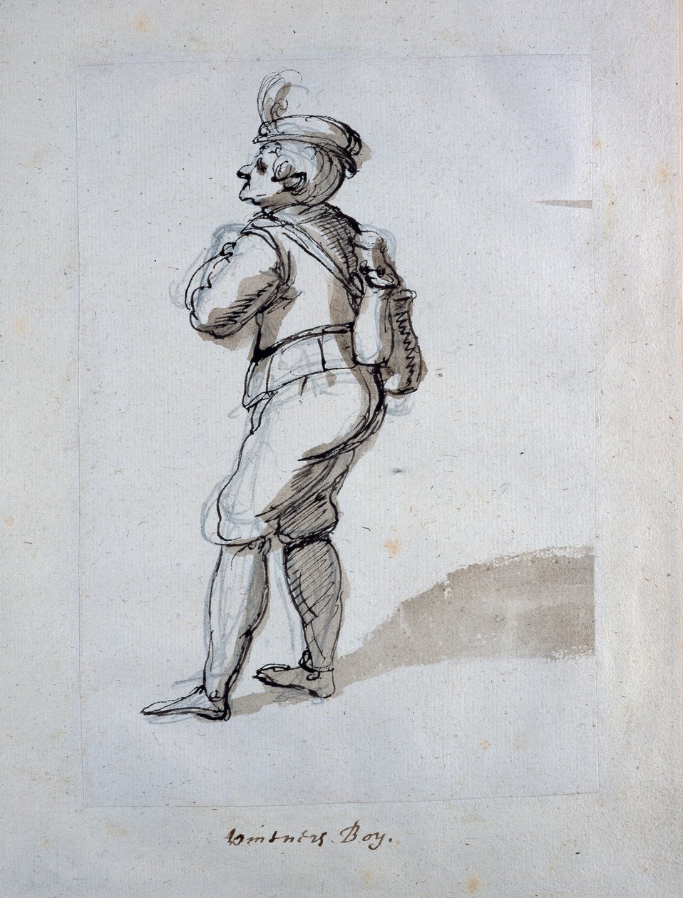 En vingårdsgutt (penn og blekk på papir) av Inigo Jones
