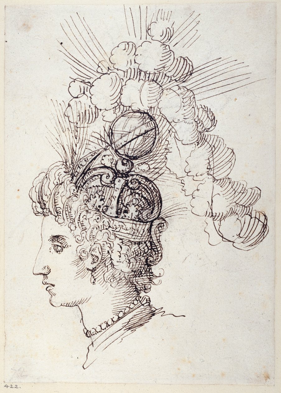 Bel-Anna, havets dronning, ca. 1609 (penn og blekk på papir) av Inigo Jones