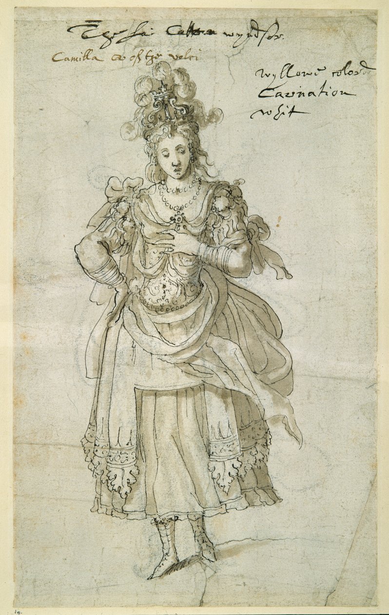 Camilla, ca. 1609 (penn og blekk på papir) av Inigo Jones