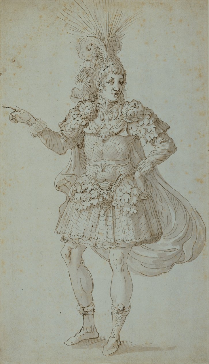 Maskers kostyme (penn og blekk på papir) av Inigo Jones
