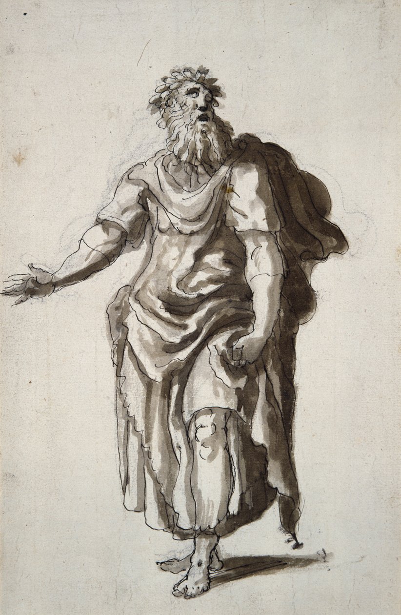 Merlin, ca. 1610 (penn og blekk på papir) av Inigo Jones