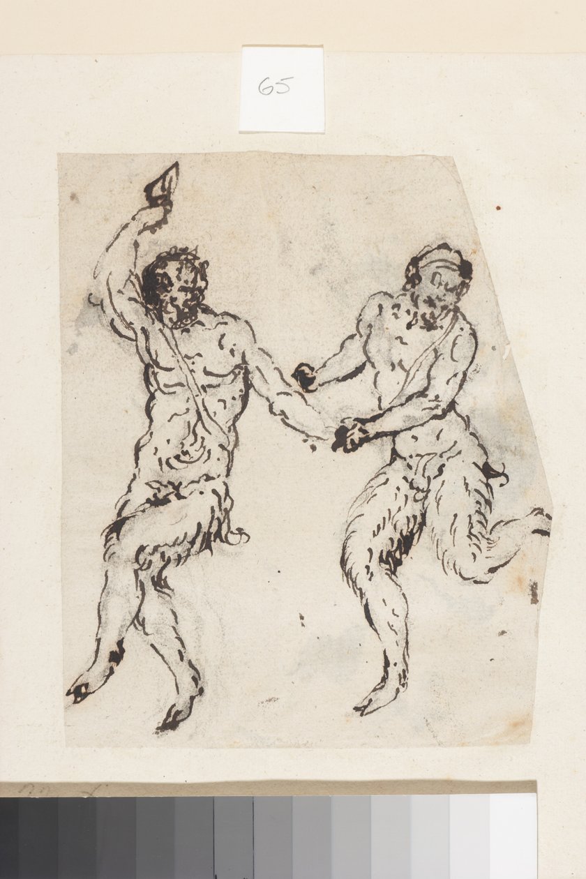 Satyrer (penn og brunt blekk på papir) av Inigo Jones
