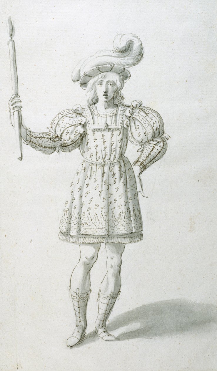 Fakkelbærer (penn og blekk på papir) av Inigo Jones