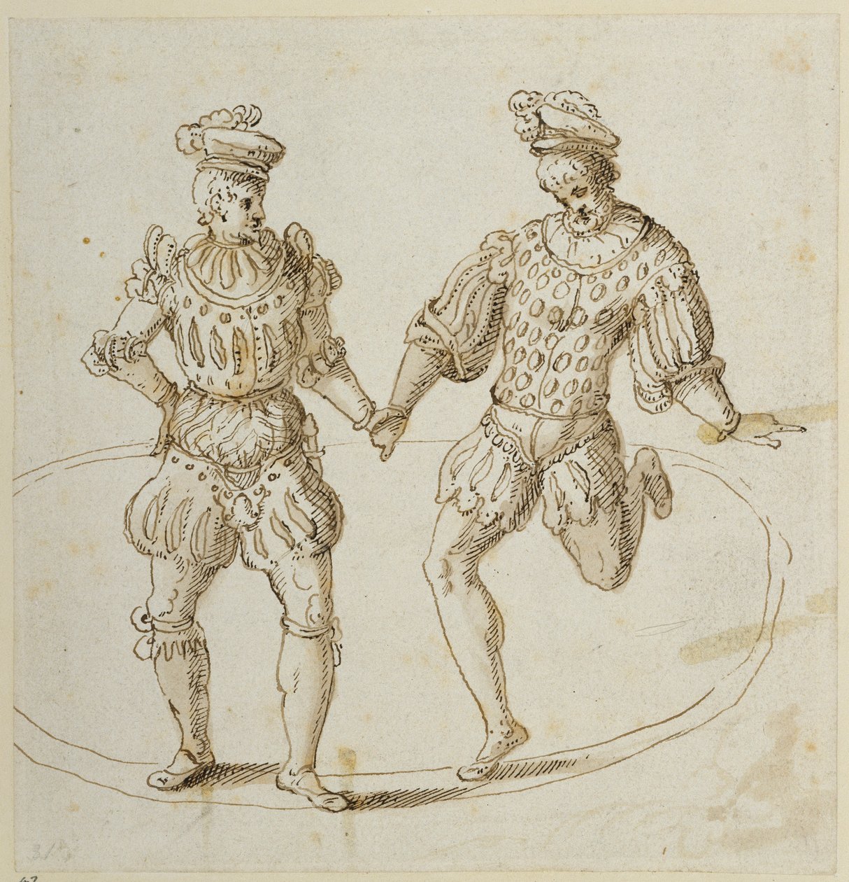 Walisiske dansere (penn og blekk på papir) av Inigo Jones