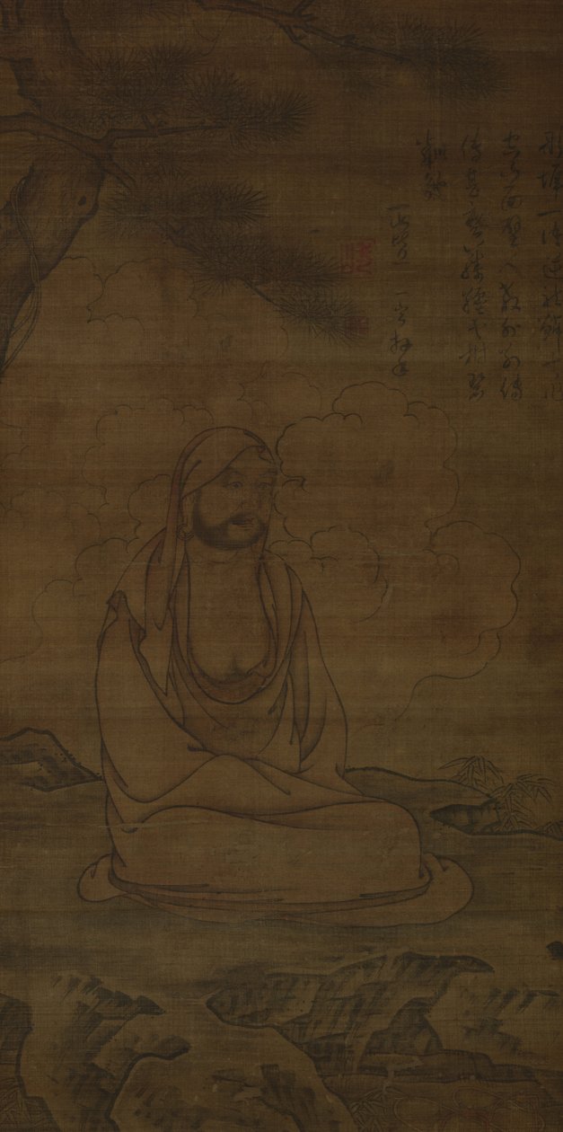Bodhidharma under furutre av Inscription by Issan Ichinei