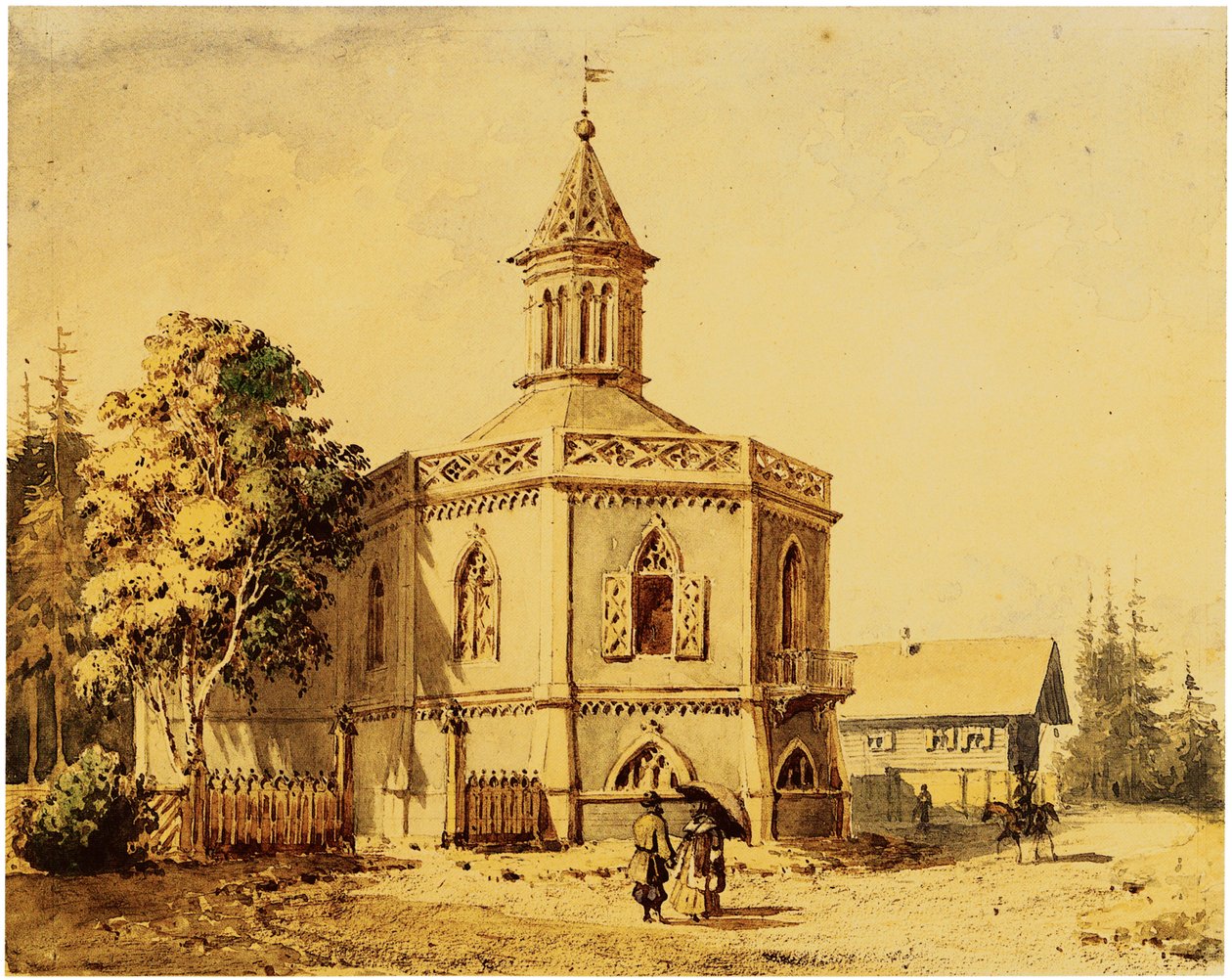 Dairy Farm Pavilion i Pavlovsk-parken av Iosif Ivanovich Charlemagne