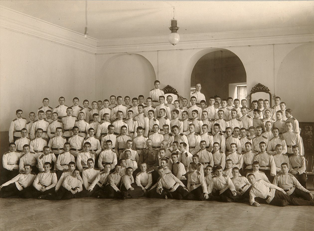 Storhertug Constantine Constantinovich av Russland i Cadet Corps, Poltava, ca 1870-tallet. av Iosiph Khmelevsky