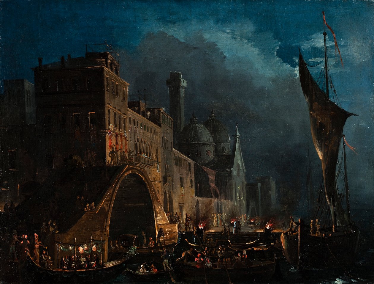 En venetiansk gallakveld, 1825-1835. av Ippolito Caffi