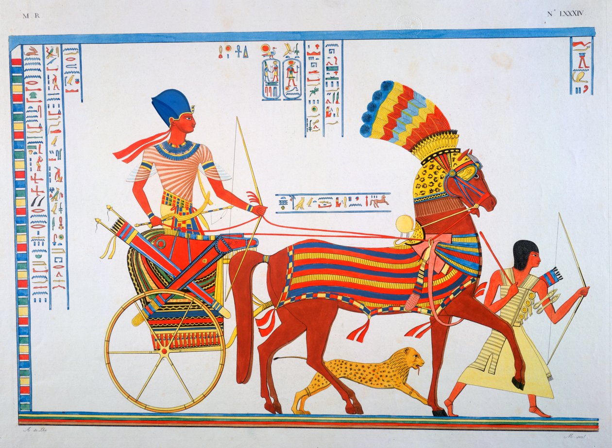 Gammel egyptisk freskomaleri, 1800-tallet av Ippolito Rosellini