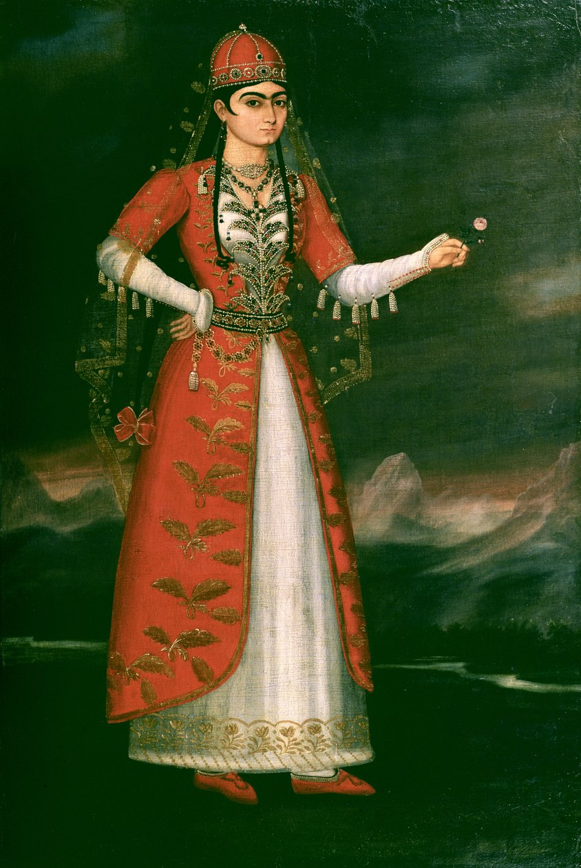 Portrett av Nino Eristavi, iransk, 1829 av Iranian School