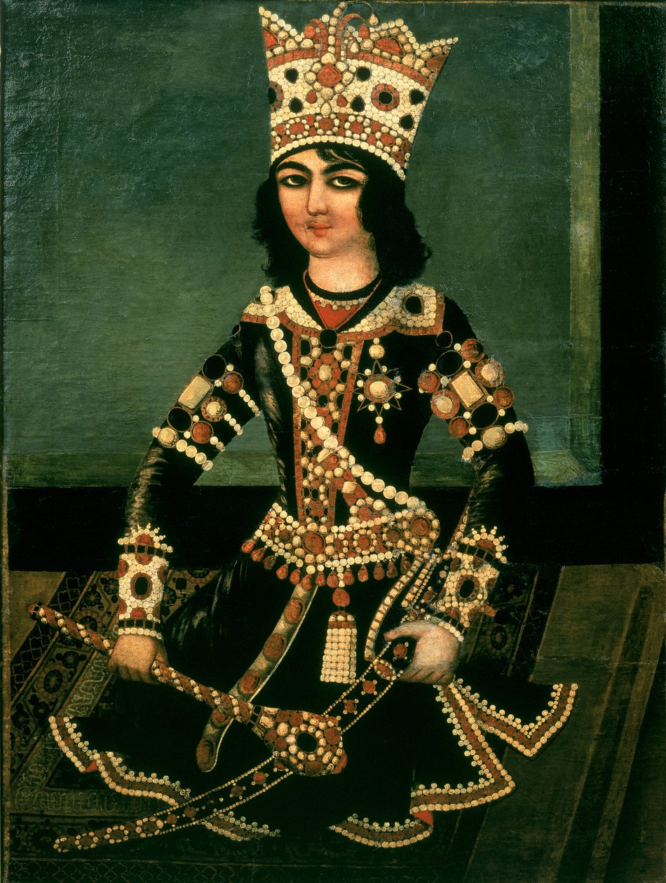 Portrett av Abbas-Minza (ca. 1783-1833), Prins av Persia, sønn av Shah Fath Ali (regjerte 1797-1834) av Iranian School