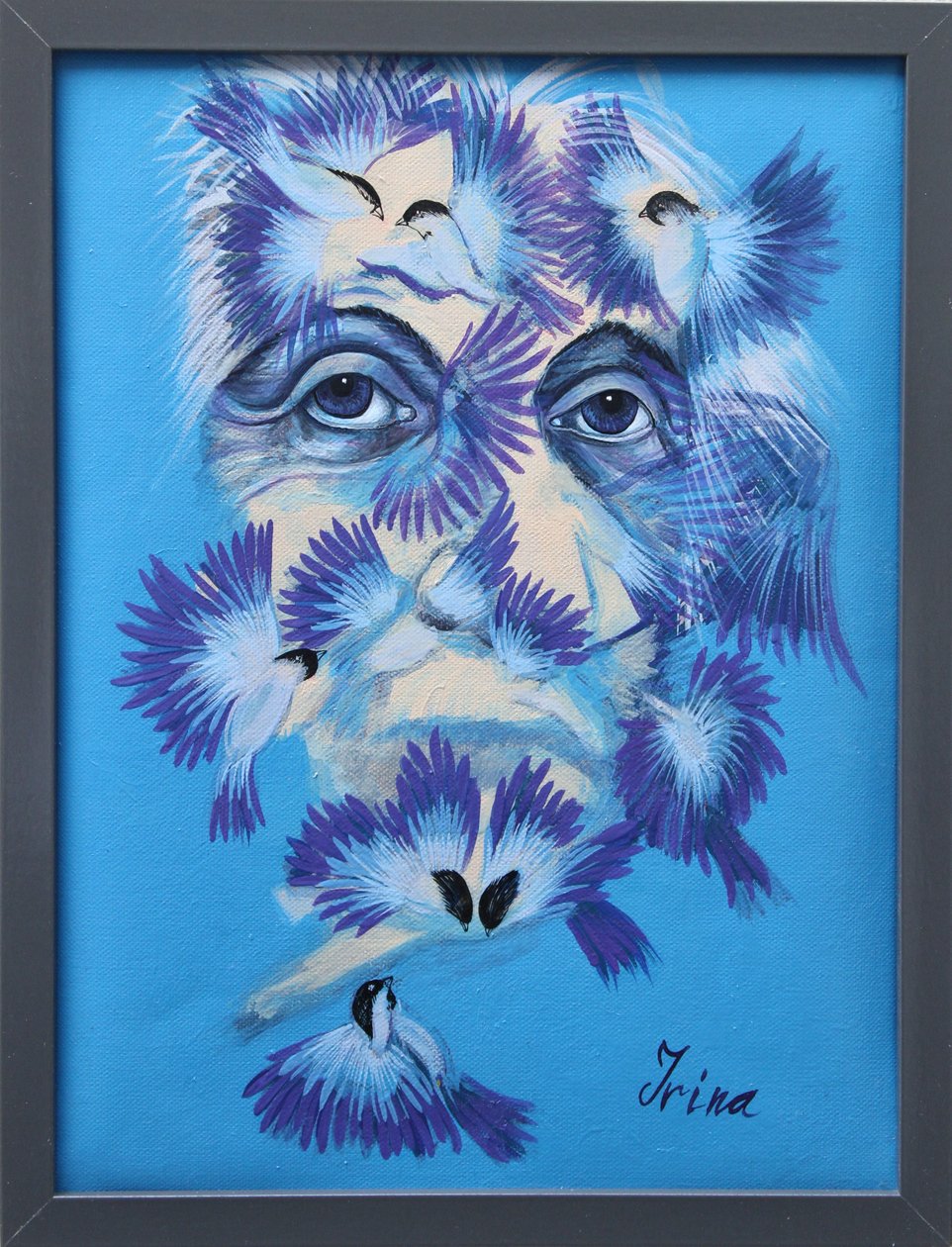 Albert Einstein og Chickadees, 2015 av Irina Corduban