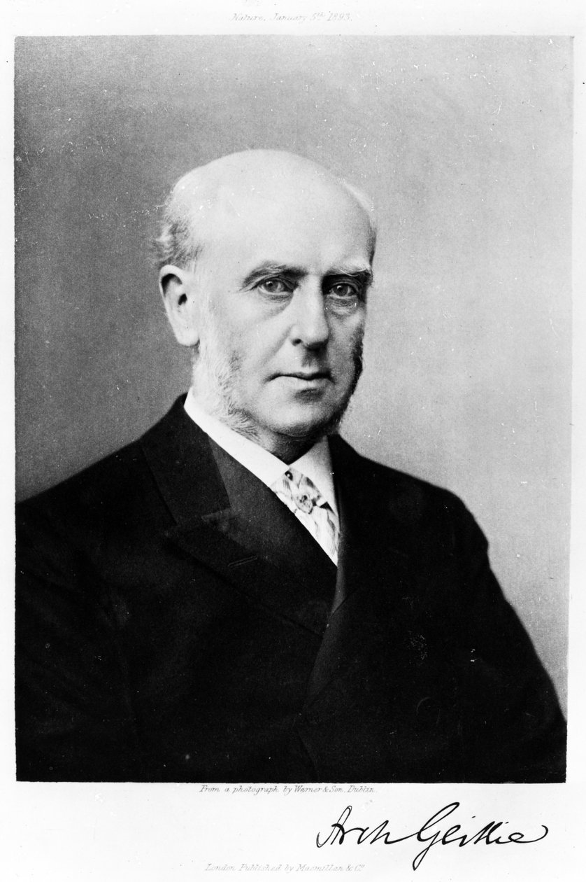 Portrett av Archibald Geikie, illustrasjon fra Nature 5. januar 1893 (fotogravyr) av Irish Photographer