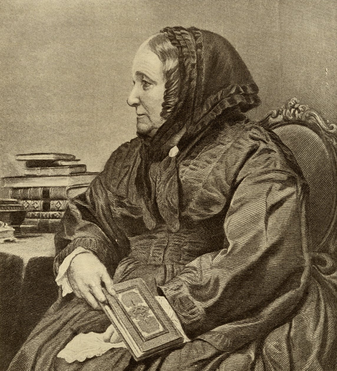 Anna Brownwell Jameson (1794-1860) av Irish School
