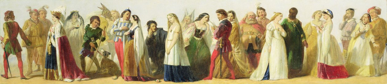 Prosesjon av karakterer fra Shakespeare av Irish School