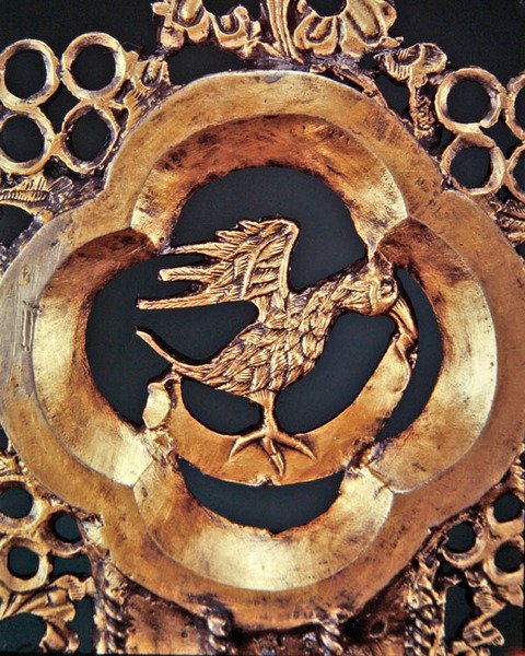 Eagle, symbol på St. John the Evangelist, fra et prosesjonskors, Ballymacasey, County Kerry av Irish School