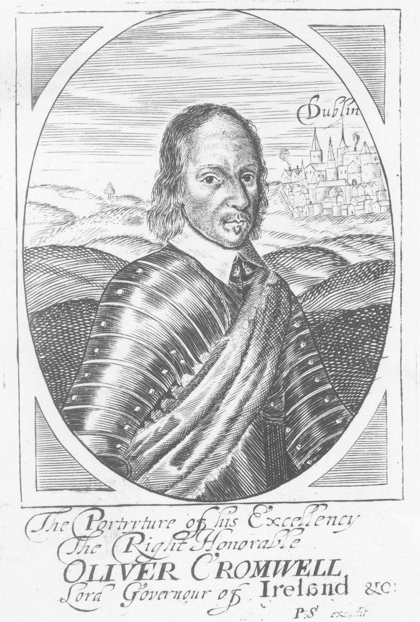 Oliver Cromwell (1599-1658) ca. 1650 av Irish School
