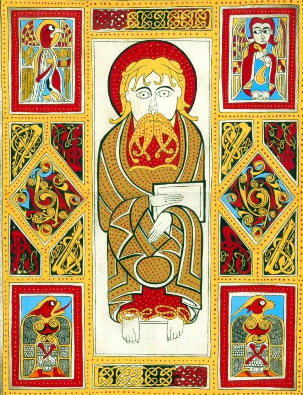 illustrasjon fra The Book of Kells, 800 (belysning) av Irish School
