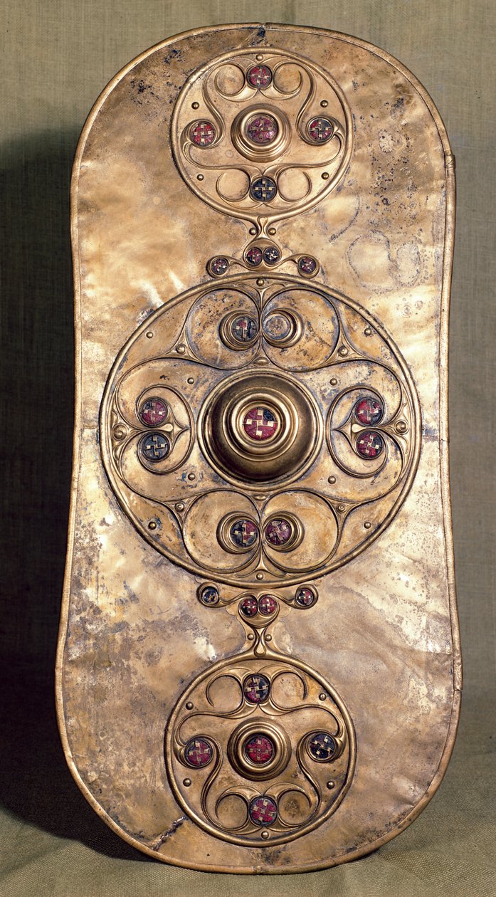 The Battersea Shield, ca. 350-50 f.Kr. (bronse med rødt glass) av Iron Age