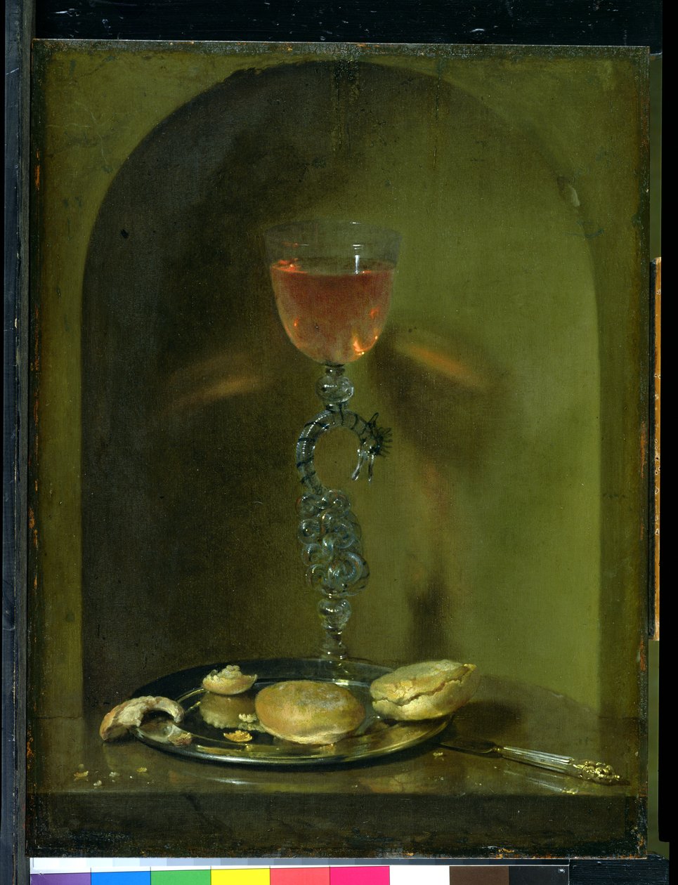 Stilleben med brød og vinglass av Isaac Luttichuys