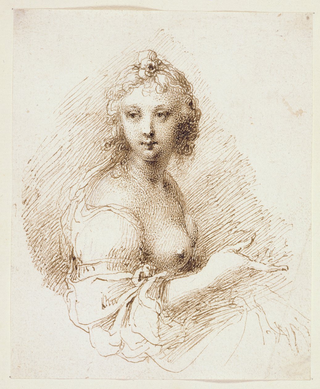 PD.49-1947 Kvinnefigurstudie av Isaac Oliver