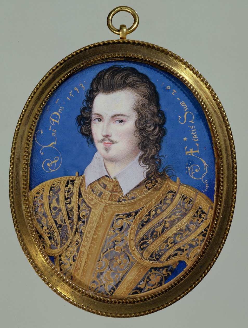 Portrett av en ukjent ungdom, 26 år gammel, 1593 (wc på vellum) av Isaac Oliver