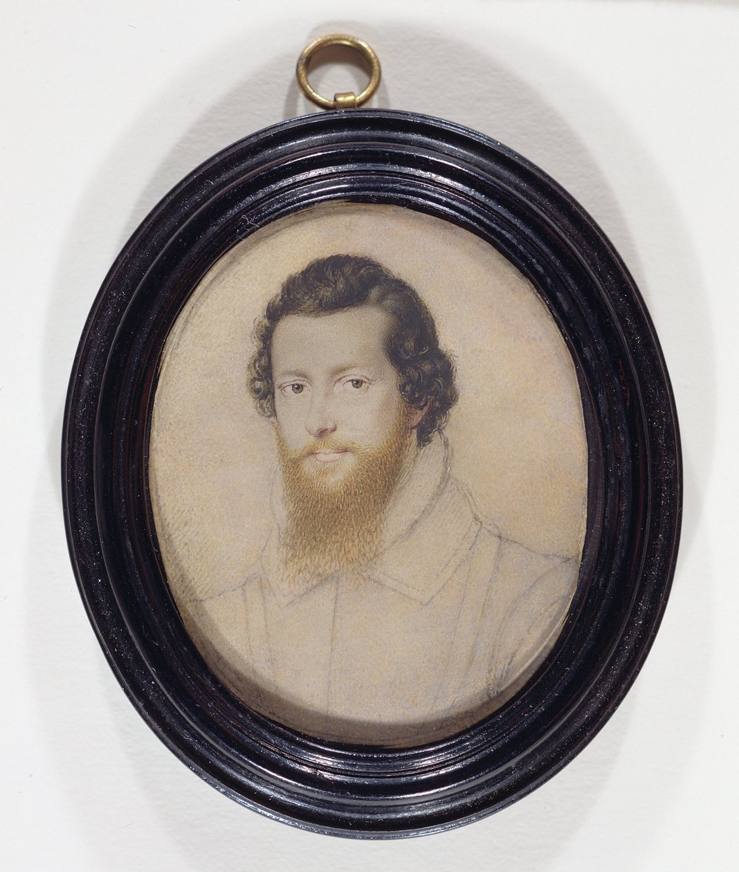 Robert Devereux, 2. jarl av Essex, K.G. (1566-1601) (gouache og blekk på vellum lagt ned på kortet) av Isaac Oliver