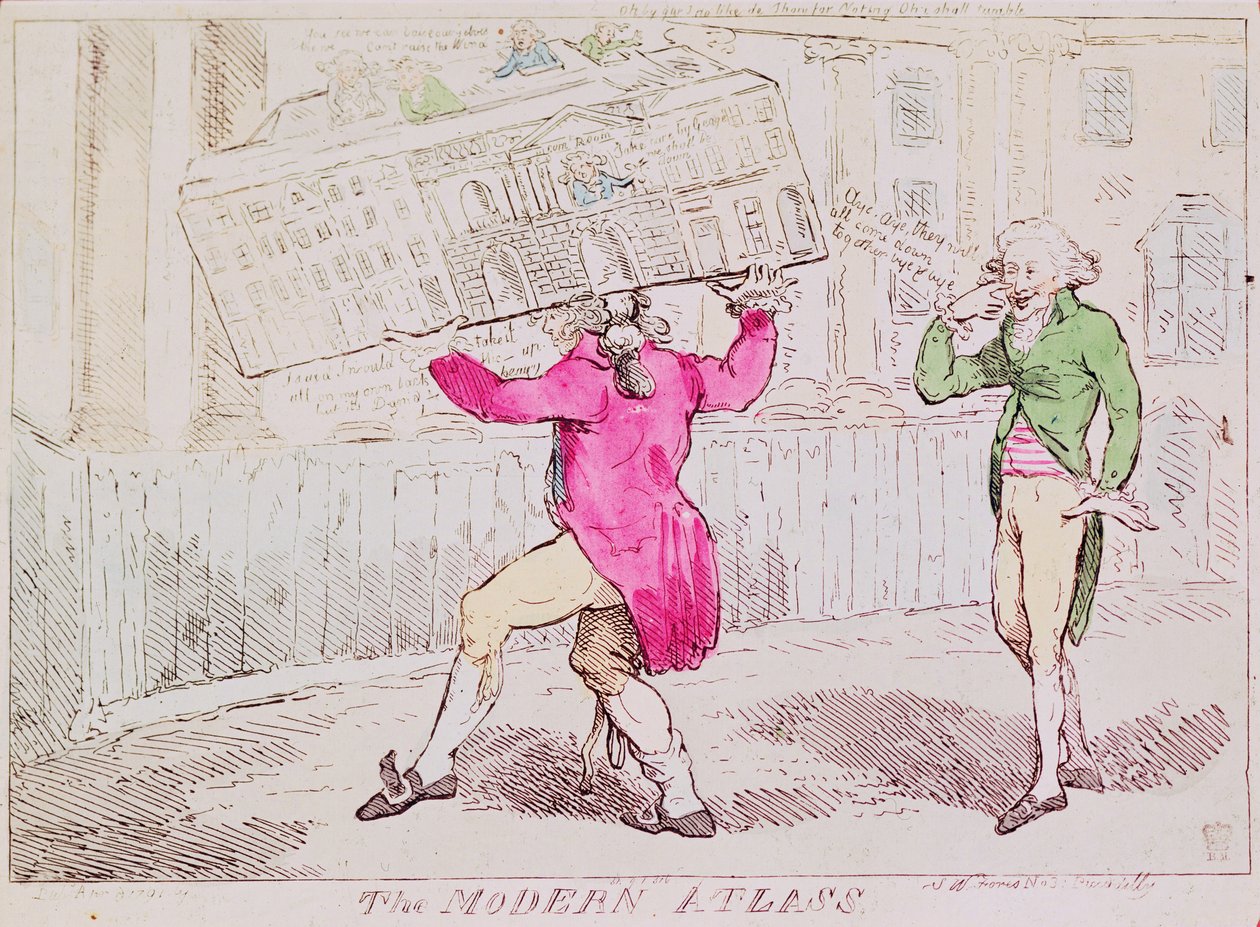 The Modern Atlas, utgitt av S.W. Fores, 1791 (håndfarget gravering) av Isaac Robert Cruikshank