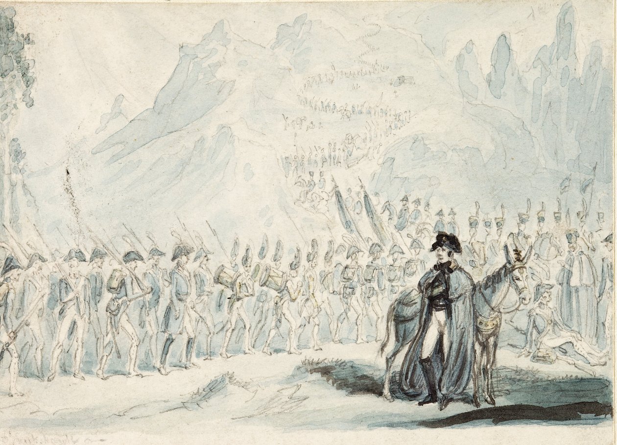 Wellington i Pyreneene med muldyret sitt av Isaac Robert Cruikshank