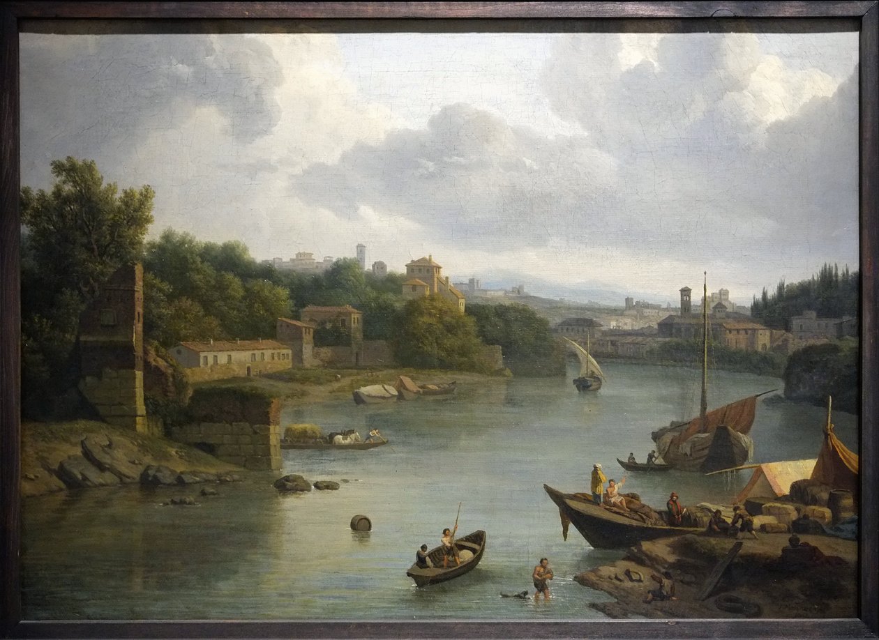 Utsikt over Roma fra Ripa Grande på Tiberen av Isaac de Moucheron