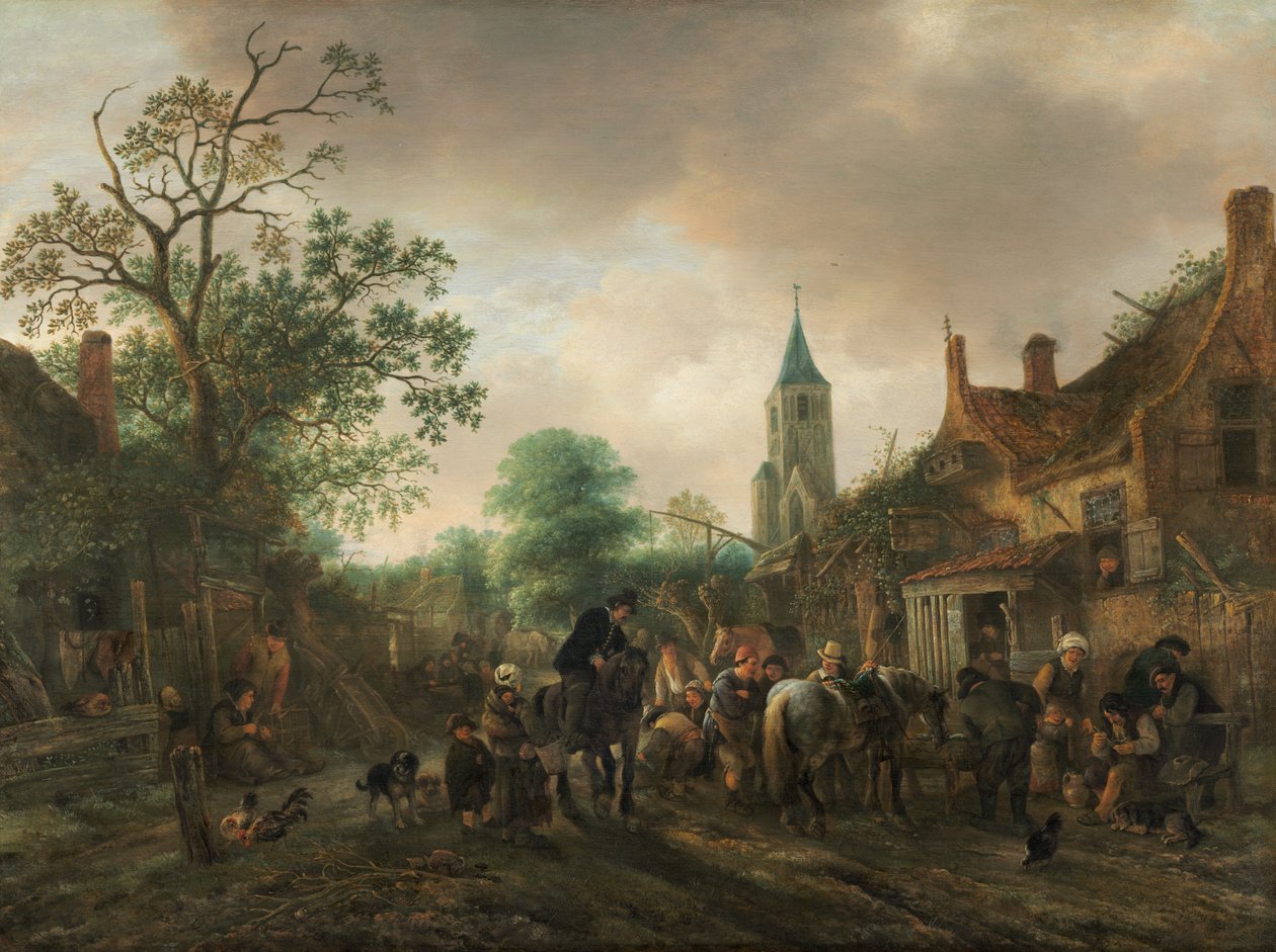 Stoppet på vertshuset av Isaac van Ostade