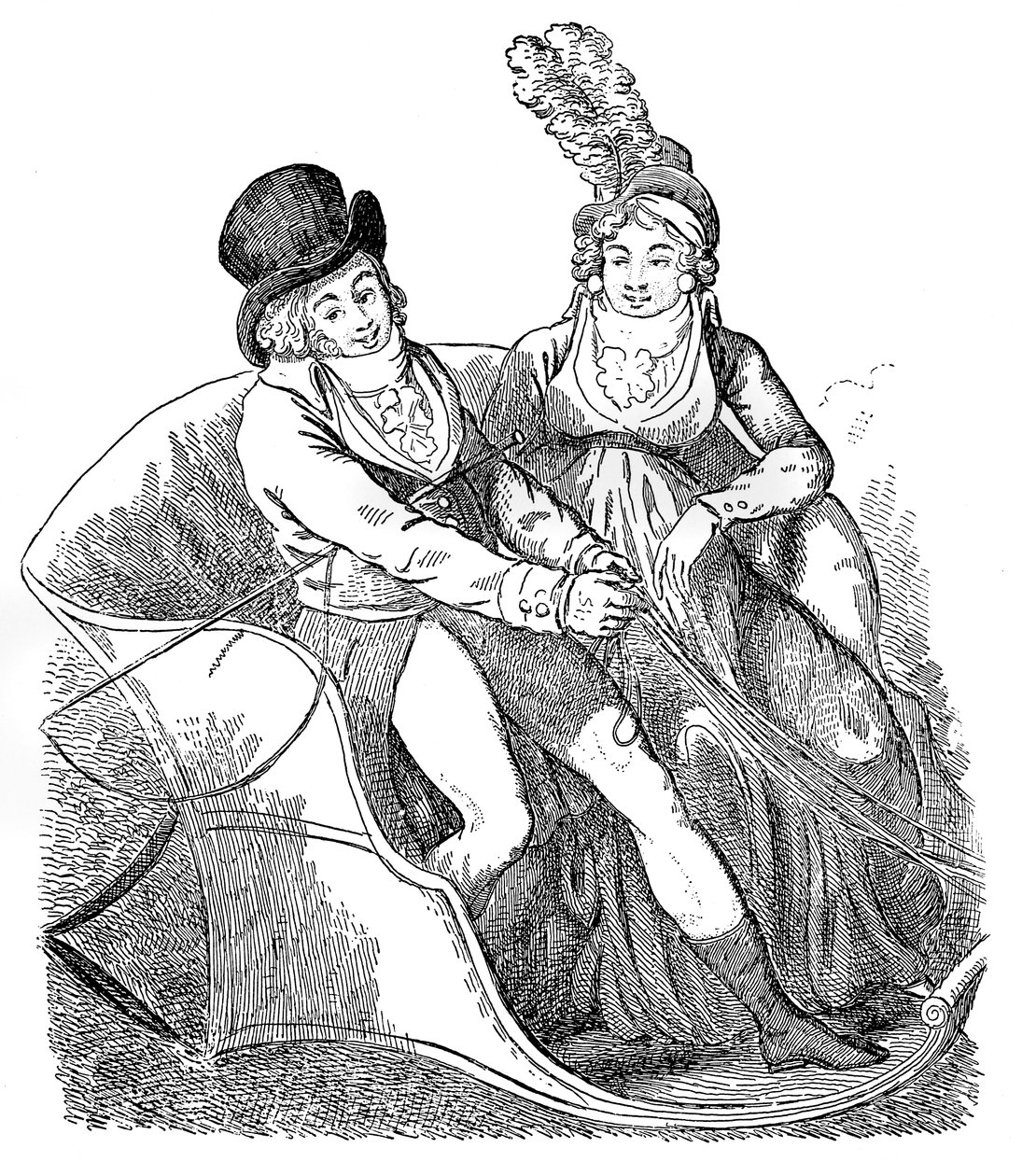 En gullfink og hans elskerinne, 1796. av Isaac Cruikshank