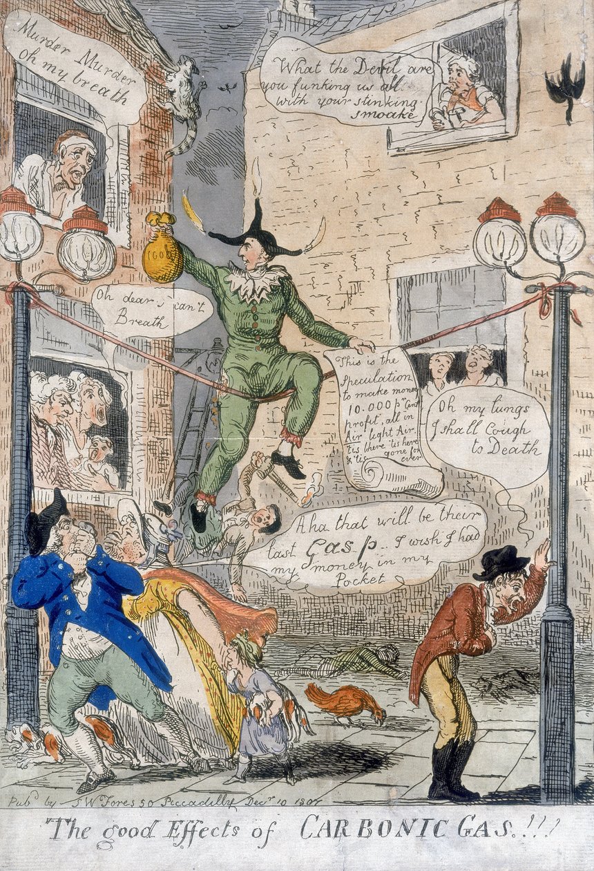 The Good Effects of Carbonic Gas!, 1807 (håndfarget gravering) av Isaac Cruikshank