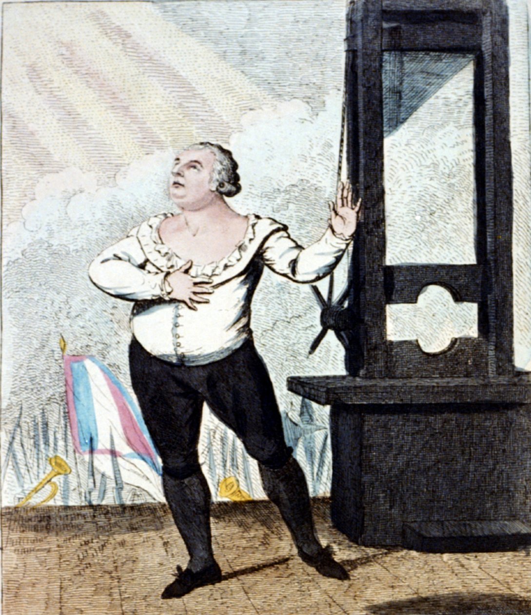 Martyrdøden til Louis XVI, konge av Frankrike av Isaac Cruikshank