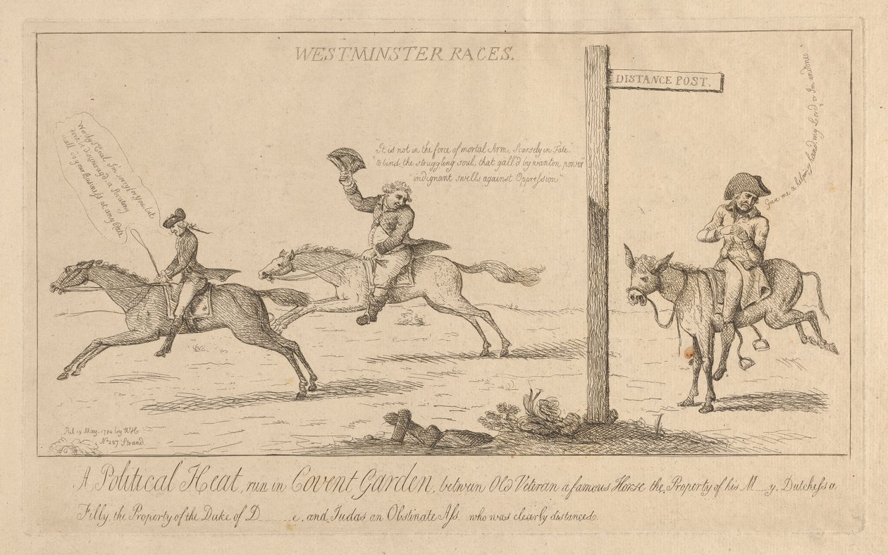 Westminster Races, A Political Heat Run i Convent Garden av Isaac Cruikshank