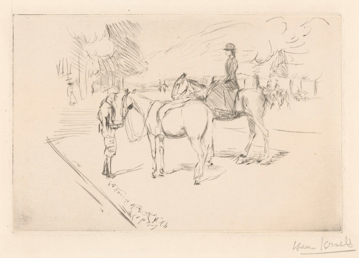 Amazon med ledsager av Isaac Israels (signed by artist)