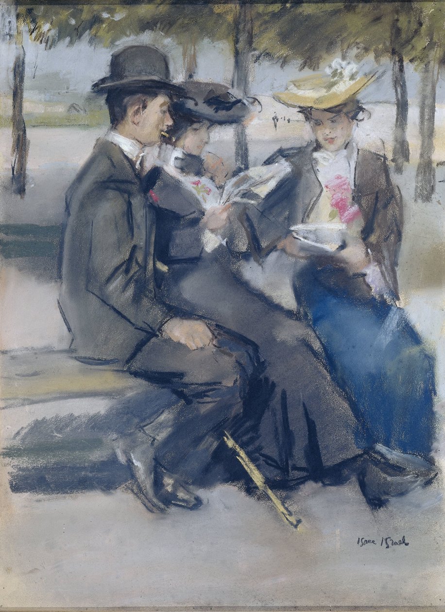 I Bois de Boulogne nær Paris av Isaac Israels (signed by artist)