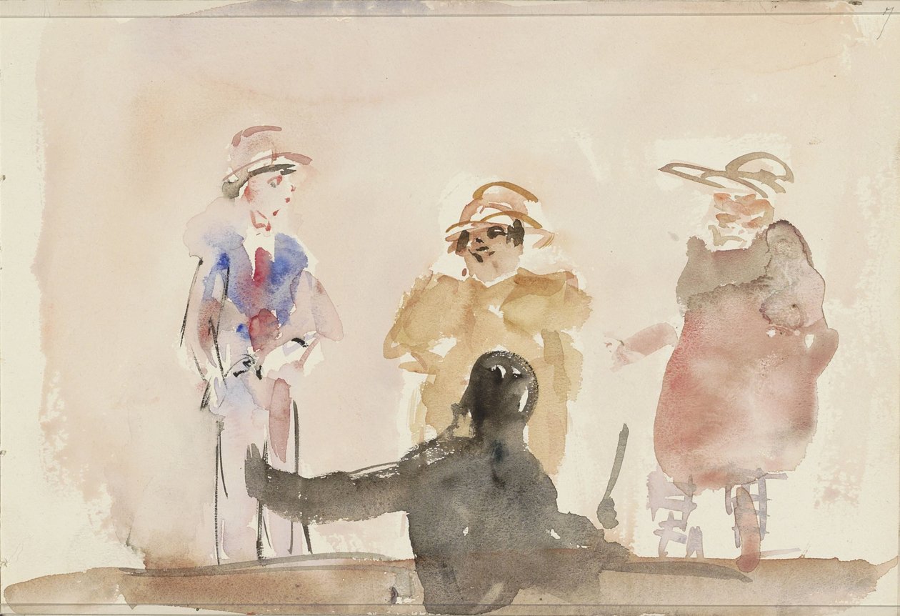 Tre kunstnere på scenen av Isaac Israels