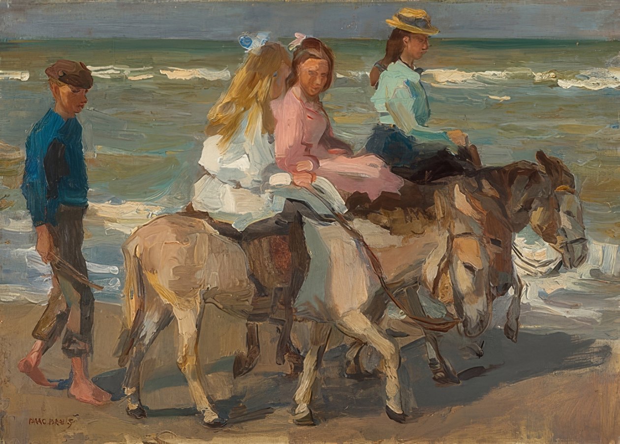 Å ri på et esel. 1898-1901 av Isaac Israels