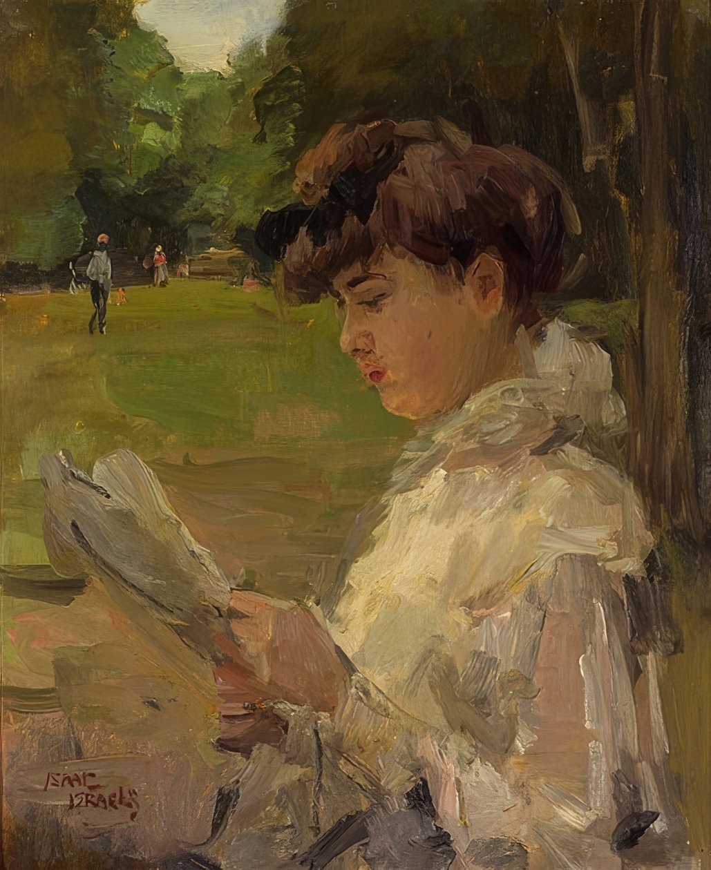 Lesende jente. Rundt 1906 av Isaac Israels