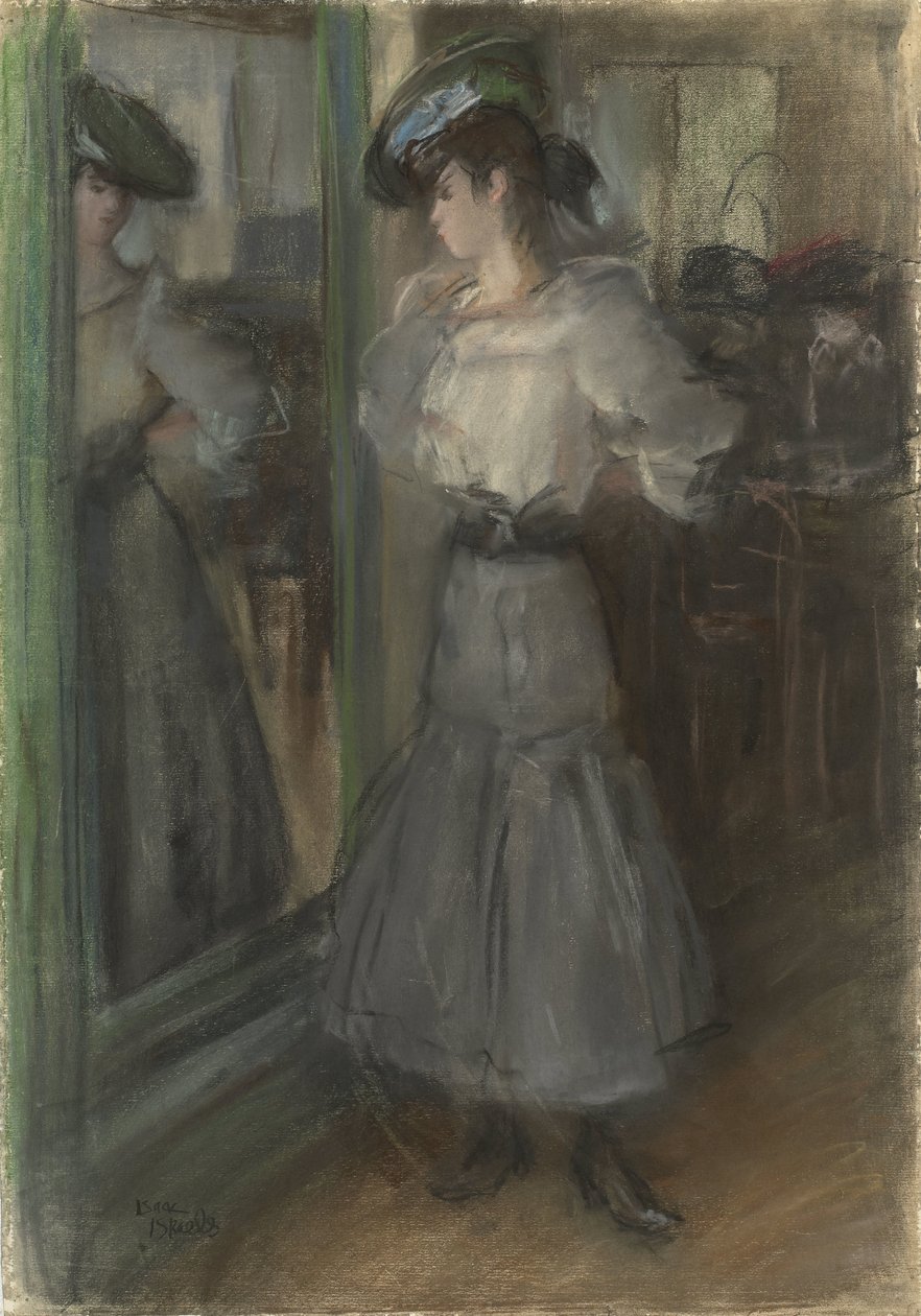 Jente foran et speil av Isaac Israels