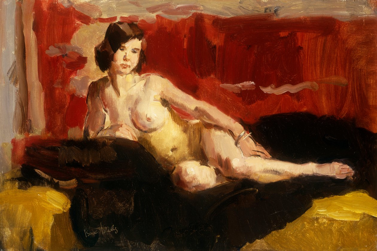 Liggende naken (olje på lerret) av Isaac Israels