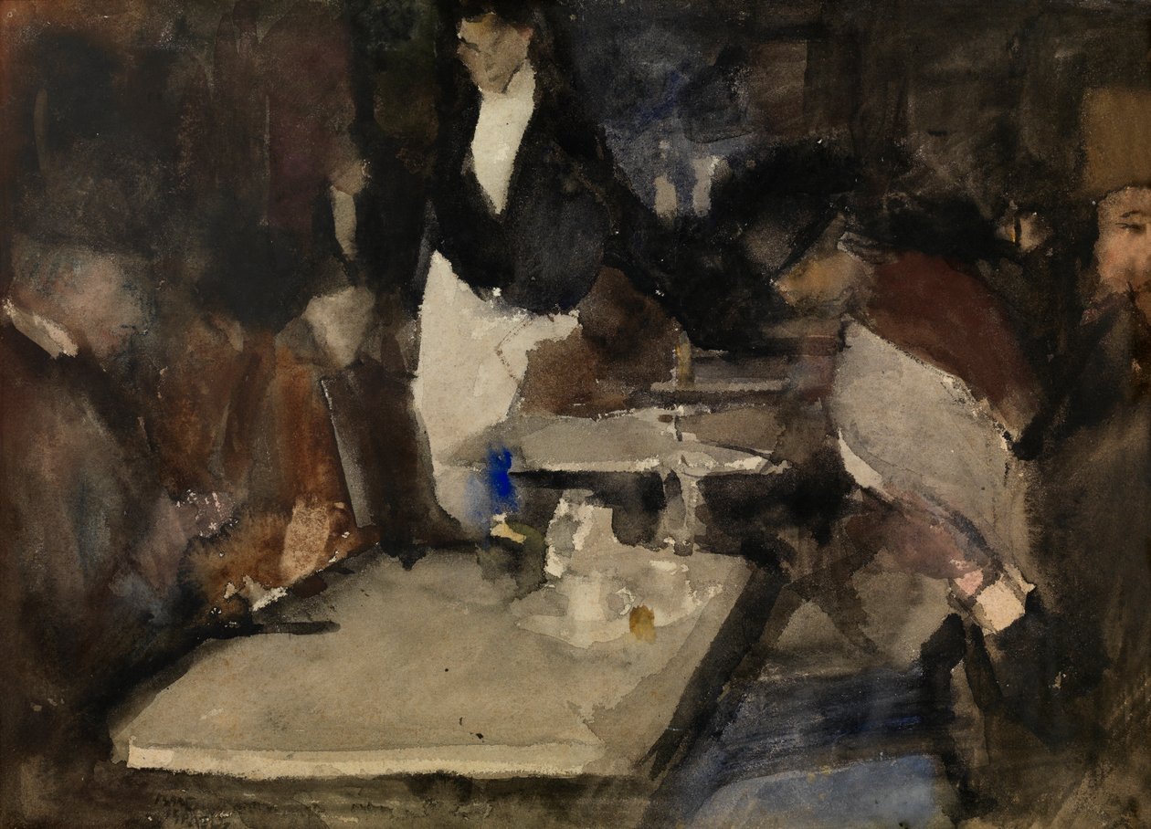 Restaurant 'Thousand Columns' (akvarell på papir) av Isaac Israels