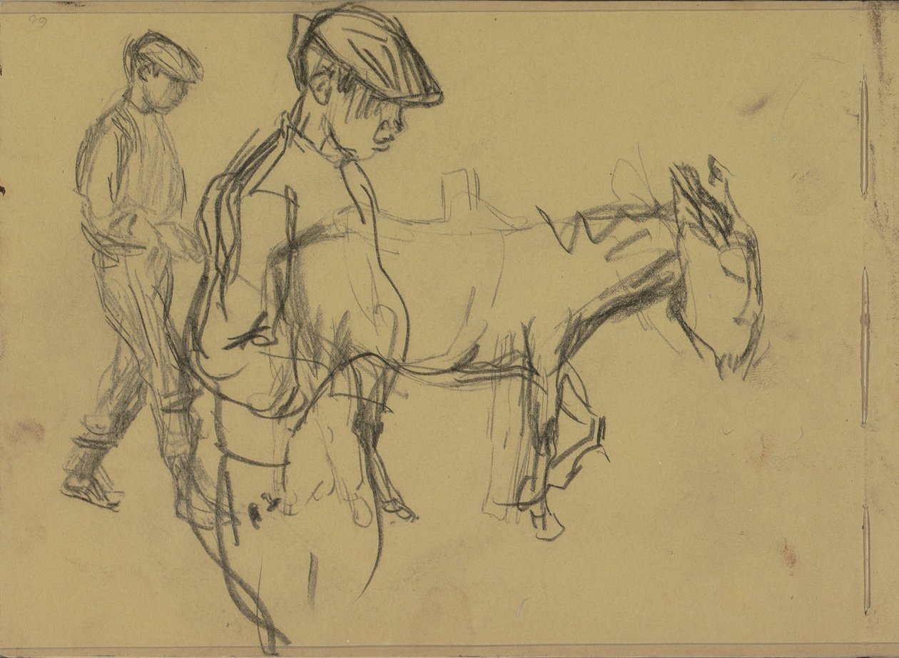 To studier av en eselgutt og et esel av Isaac Israels