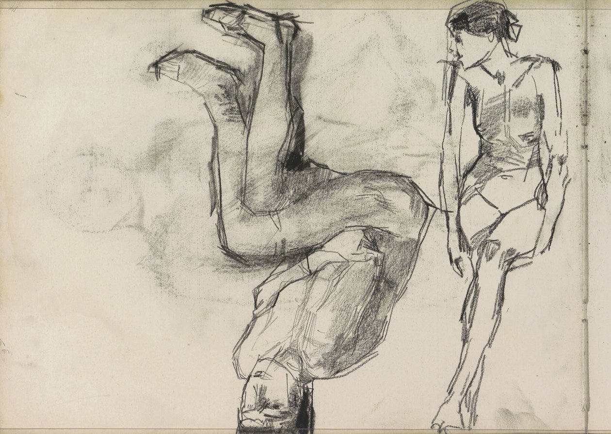 To sittende kvinnelige nakenbilder av Isaac Israels