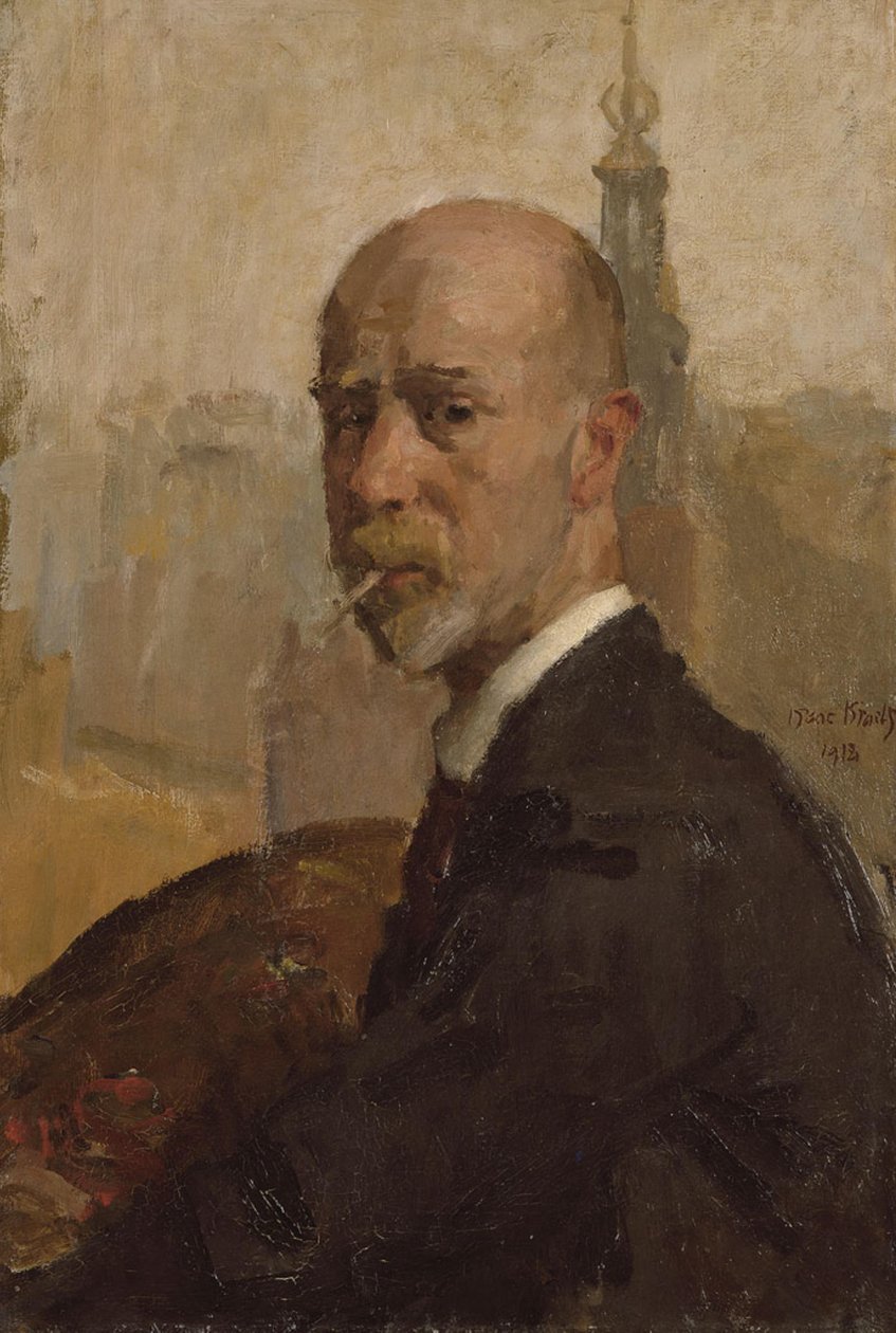 Selvportrett med Munttoren av Isaac Israels