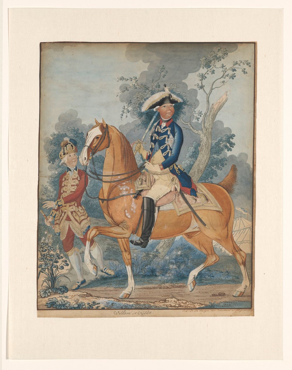 William V til hest av Isaac Lodewijk la Fargue van Nieuwland