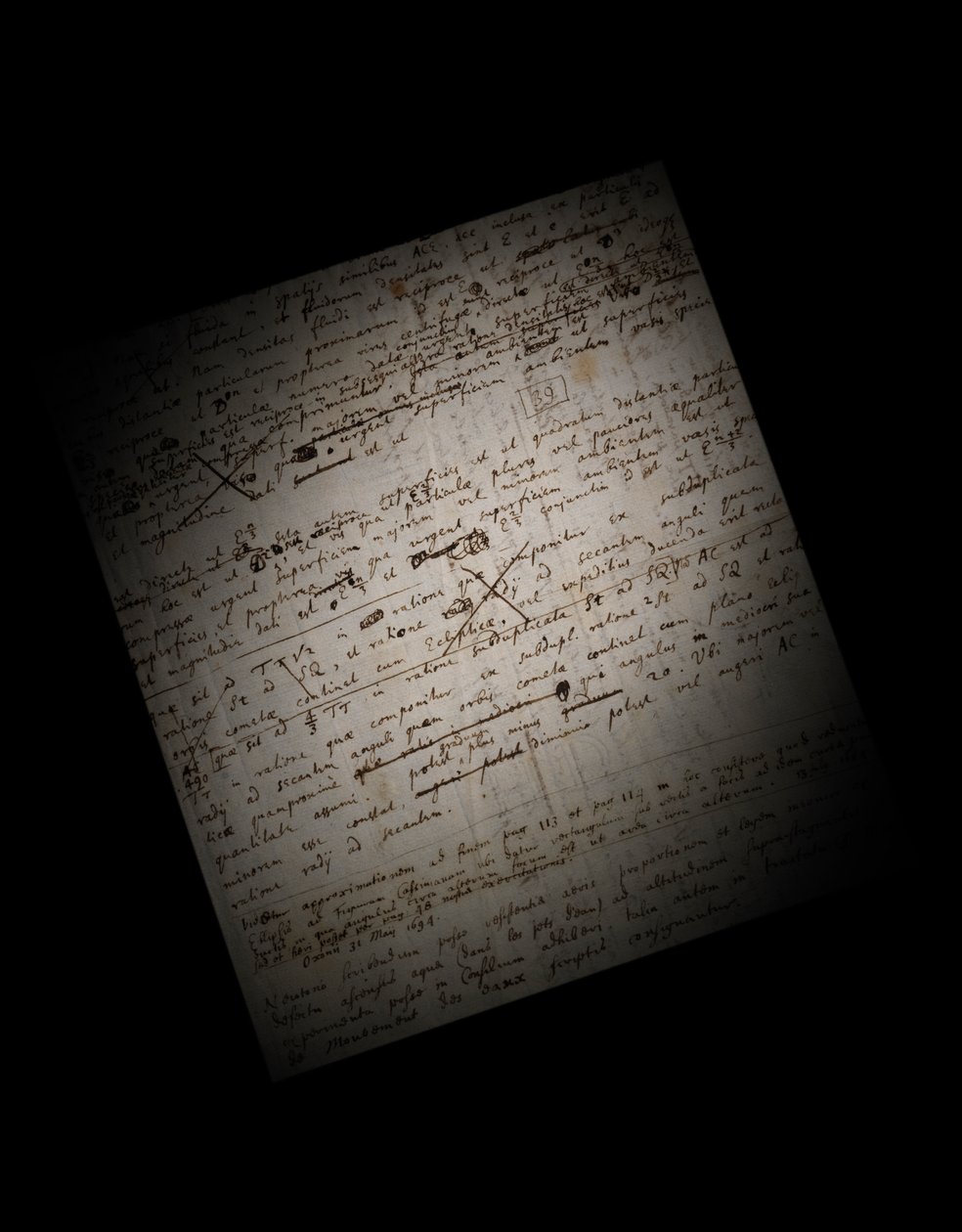 To sider med revisjoner av Principia Mathematica av Isaac Newton